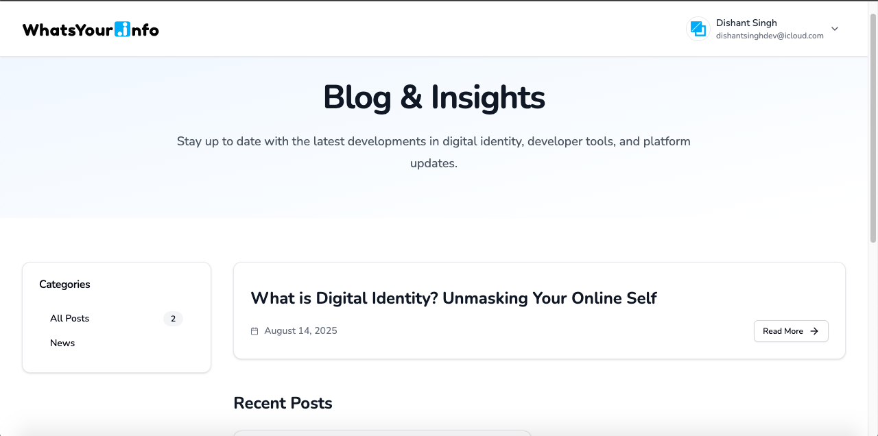 Example of a blog page powered by DITBlogs